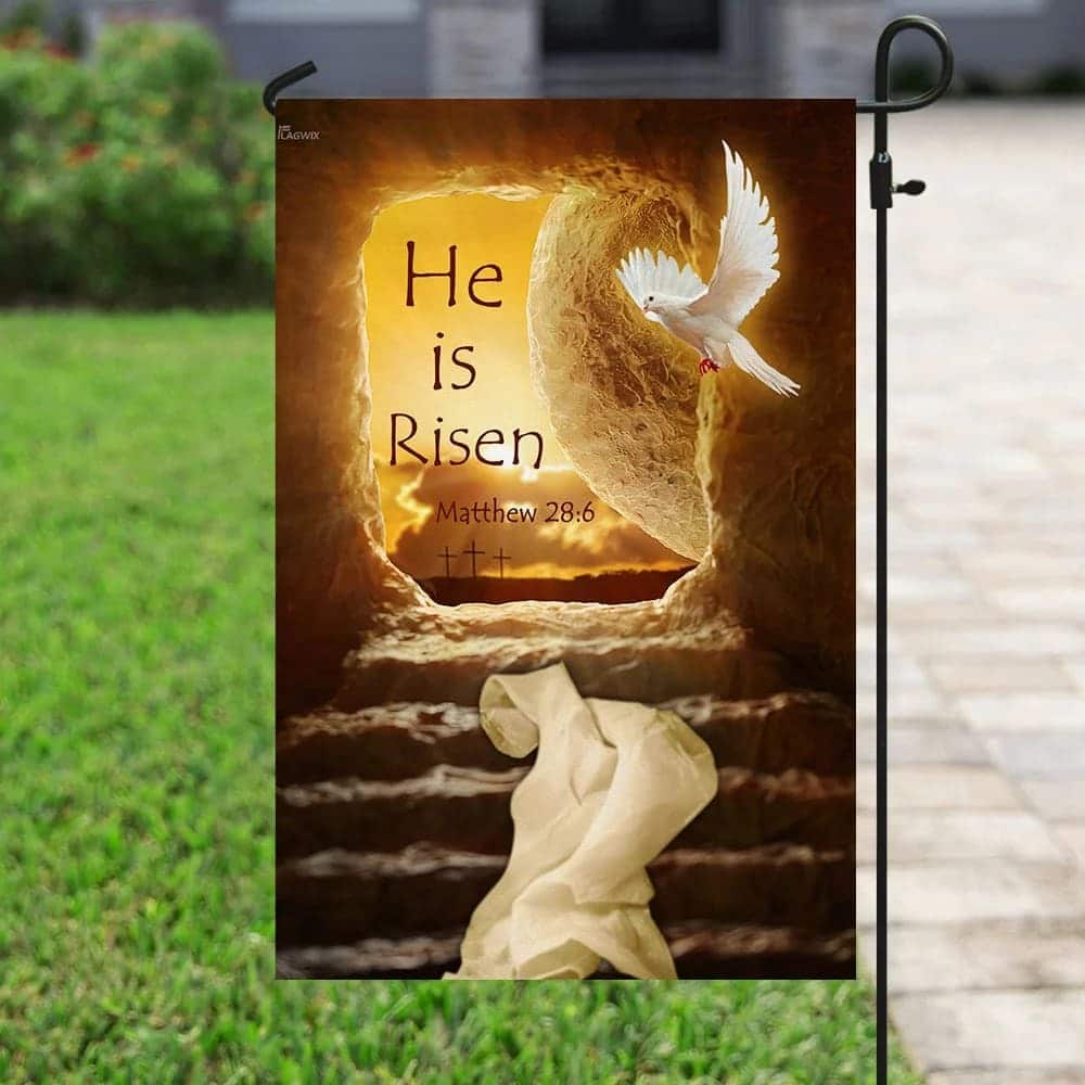 He Is Risen Jesus Resurrection Christian Garden Flag