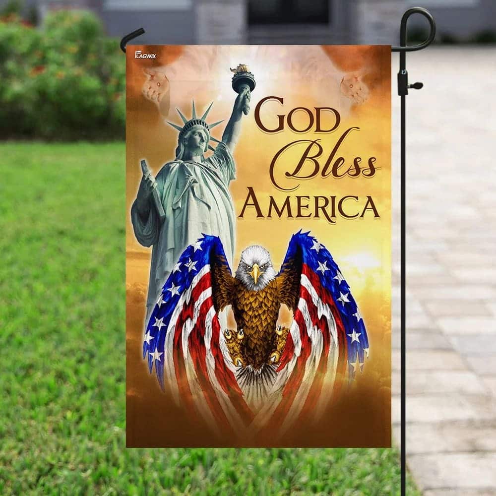 God Bless America Jesus US Christian Garden Flag God Bless America Jesus US Christian Garden Flag