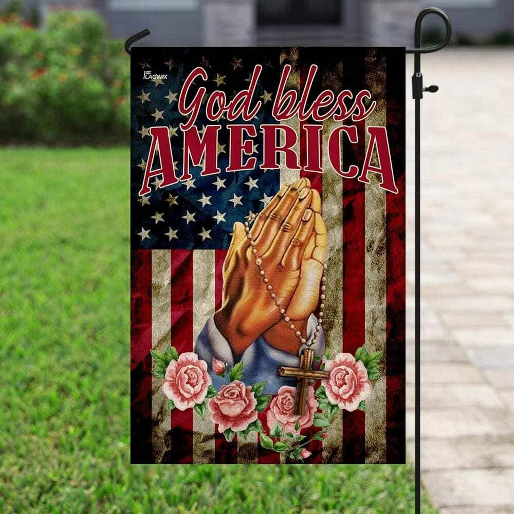 God Bless America Jesus Christian Prayer Christian Garden Flag