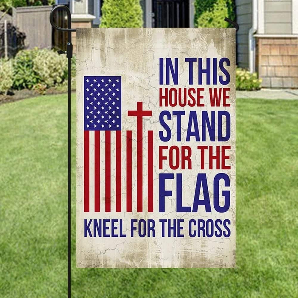 In This We Kneel For The Cross Christian Garden Flag In This We Kneel For The Cross Christian Garden Flag