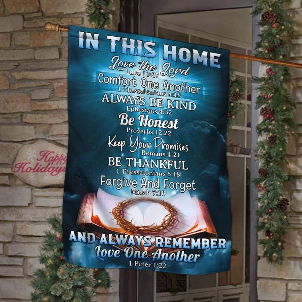 In This Home Love The Lord Jesus Christian Cross Christian Garden Flag In This Home Love The Lord Jesus Christian Cross Christian Garden Flag