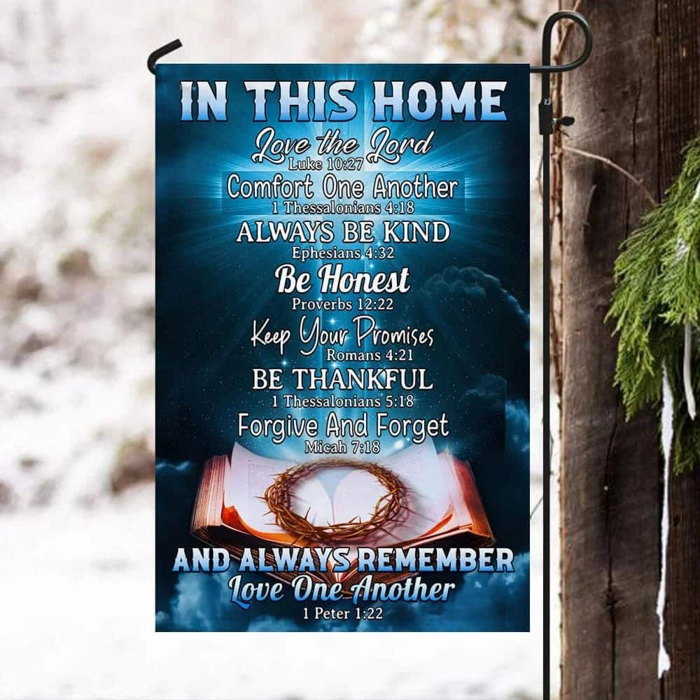 In This Home Love The Lord Jesus Christian Cross Christian Garden Flag In This Home Love The Lord Jesus Christian Cross Christian Garden Flag