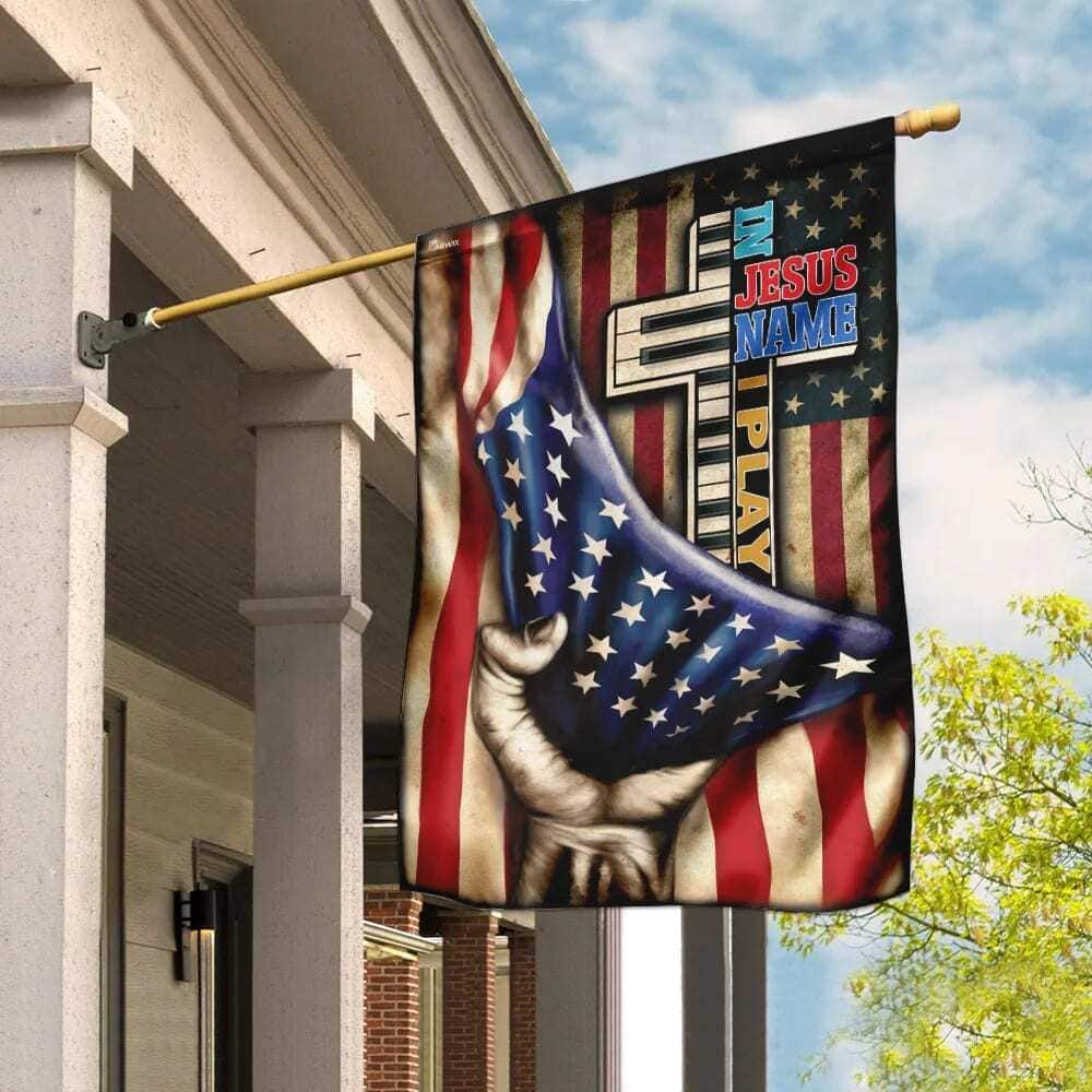 In Jesus Name I Play Piano Christian Cross Garden Flag In Jesus Name I Play Piano Christian Cross Garden Flag