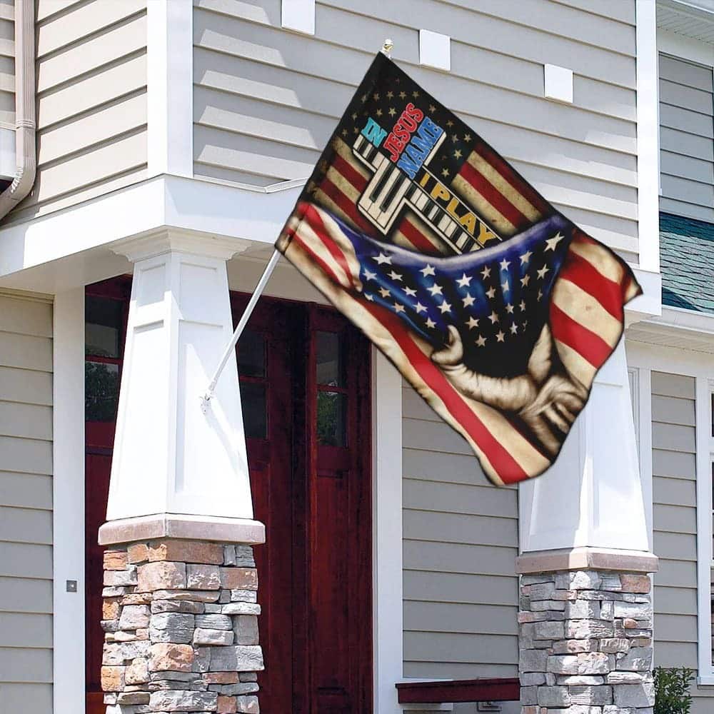 In Jesus Name I Play Piano Christian Cross Garden Flag In Jesus Name I Play Piano Christian Cross Garden Flag