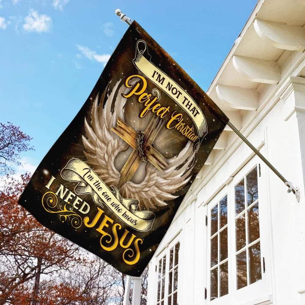 I Need Jesus Christian Cross Angel Wings Garden Flag I Need Jesus Christian Cross Angel Wings Garden Flag