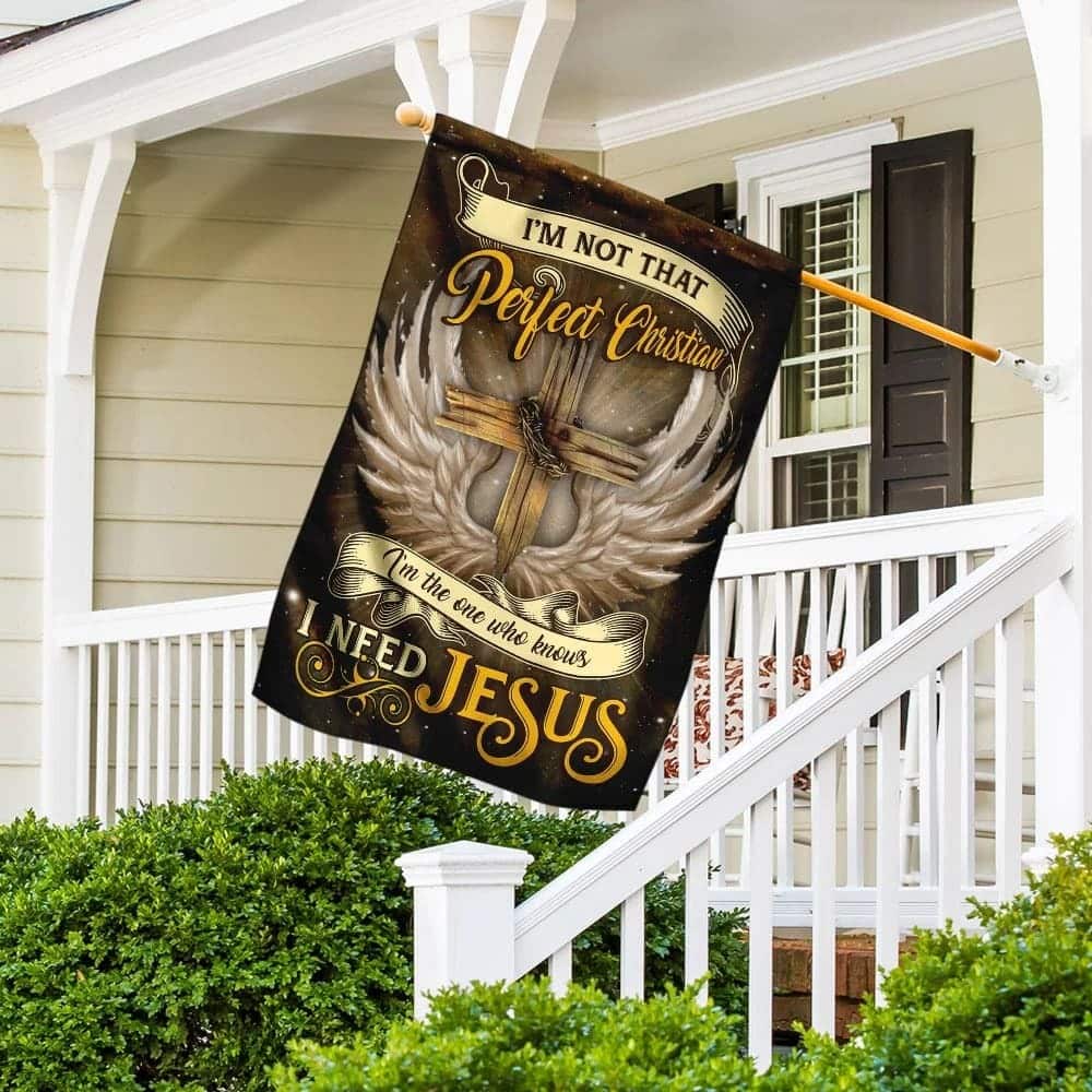 I Need Jesus Christian Cross Angel Wings Garden Flag I Need Jesus Christian Cross Angel Wings Garden Flag