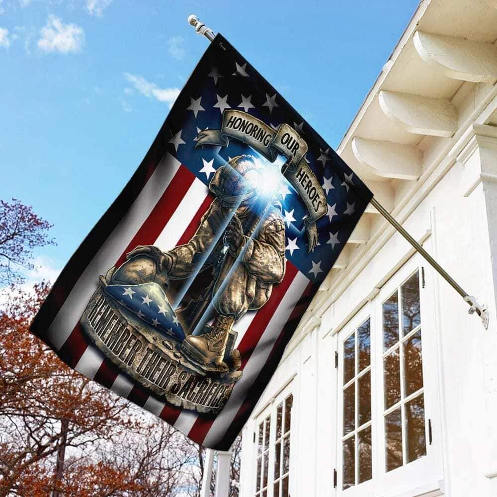 Honoring Our Heroes Remember Their Sacrifice Jesus Cross Christian Garden Flag Honoring Our Heroes Remember Their Sacrifice Jesus Cross Christian Garden Flag