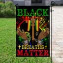 Black Breaths Matter Christian Cross Christian Garden Flag