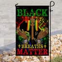 Black Breaths Matter Christian Cross Christian Garden Flag