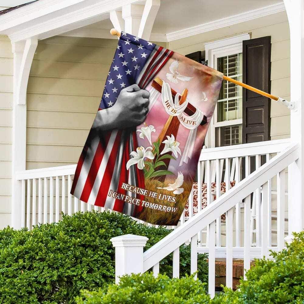 Because He Lives I Can Face Tomorrow Jesus Christ Christian Religious Garden Flag Because He Lives I Can Face Tomorrow Jesus Christ Christian Religious Garden Flag