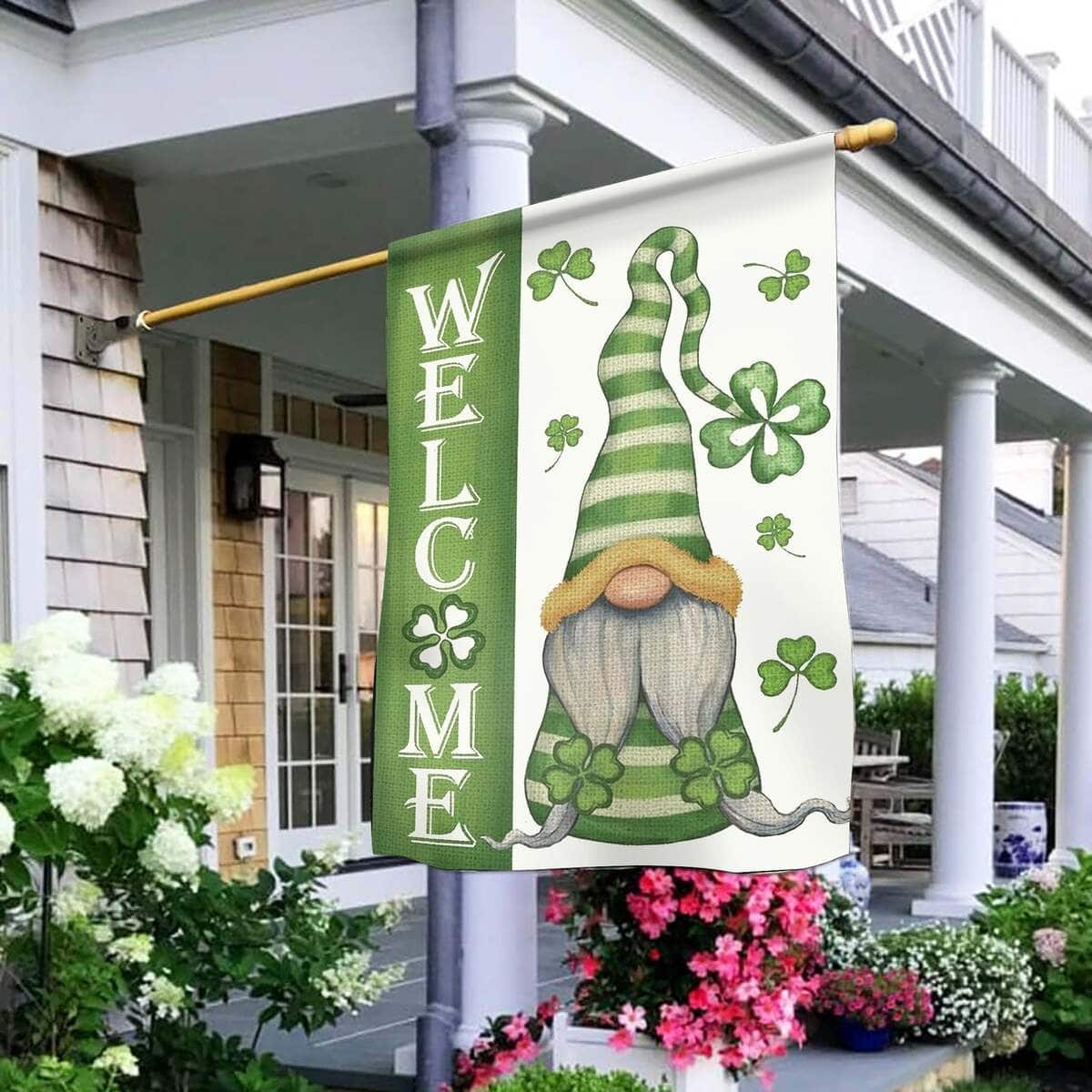 Welcome St Patrick's Day Gnomes Saint Gnomes Religious St Patrick's Day Garden Flag Gift Welcome St Patrick's Day Gnomes Saint Gnomes Religious St Patrick's Day Garden Flag Gift