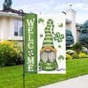Welcome St Patrick's Day Gnomes Saint Gnomes Religious St Patrick's Day Garden Flag Gift Welcome St Patrick's Day Gnomes Saint Gnomes Religious St Patrick's Day Garden Flag Gift