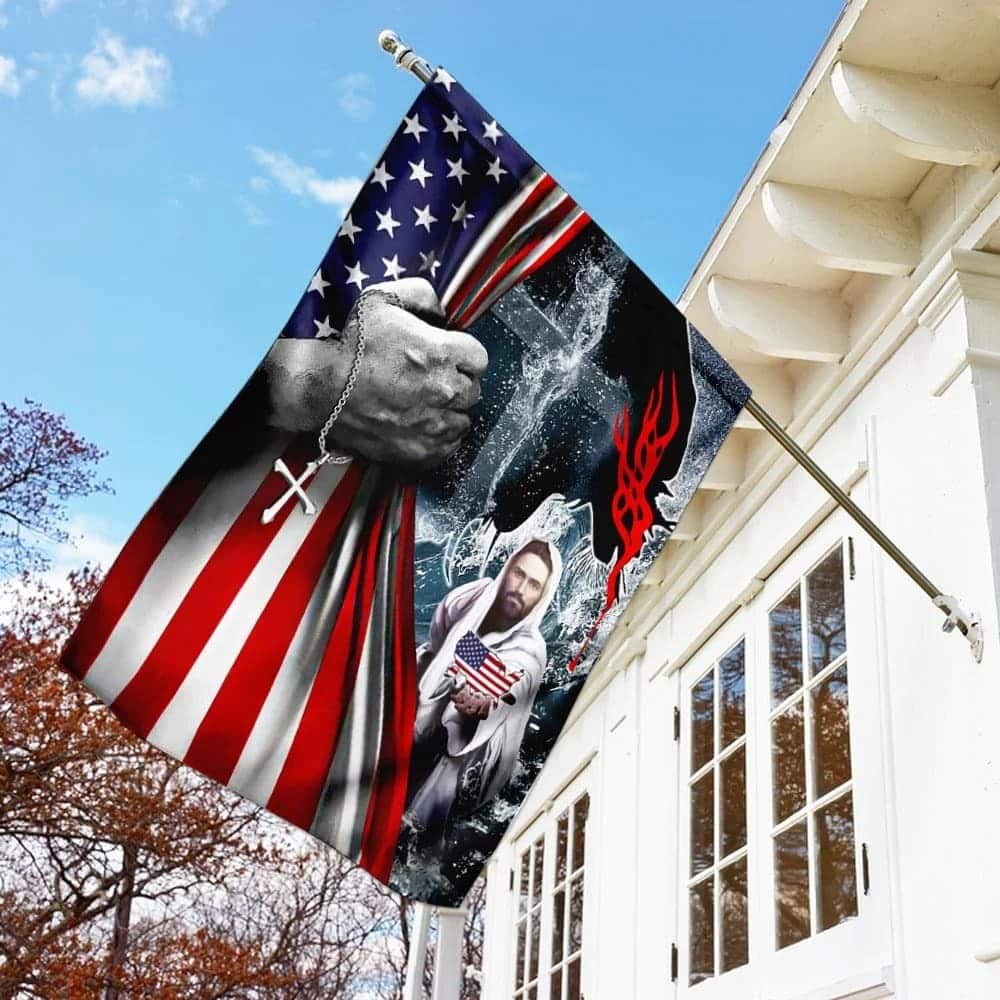Jesus Saves God Bless America Christian Religious Garden Flag Jesus Saves God Bless America Christian Religious Garden Flag