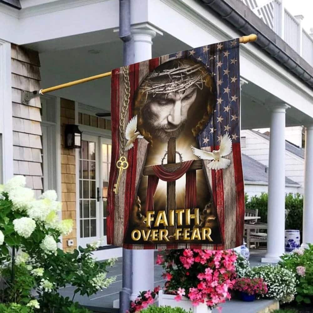 Jesus My Lord My God Faith Over Fear American Christian Religious Garden Flag Jesus My Lord My God Faith Over Fear American Christian Religious Garden Flag