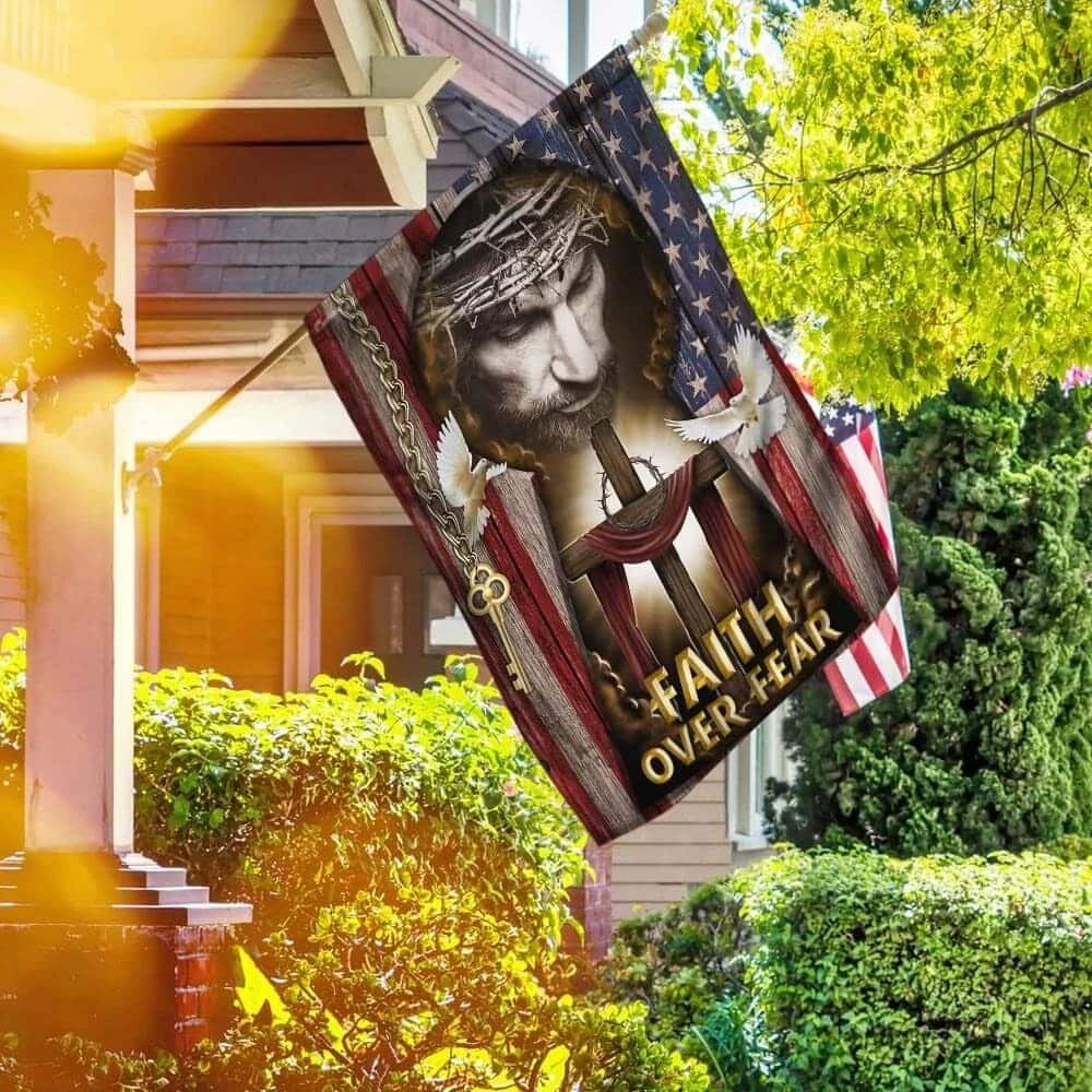 Jesus My Lord My God Faith Over Fear American Christian Religious Garden Flag Jesus My Lord My God Faith Over Fear American Christian Religious Garden Flag