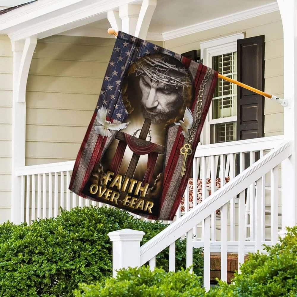 Jesus My Lord My God Faith Over Fear American Christian Religious Garden Flag Jesus My Lord My God Faith Over Fear American Christian Religious Garden Flag