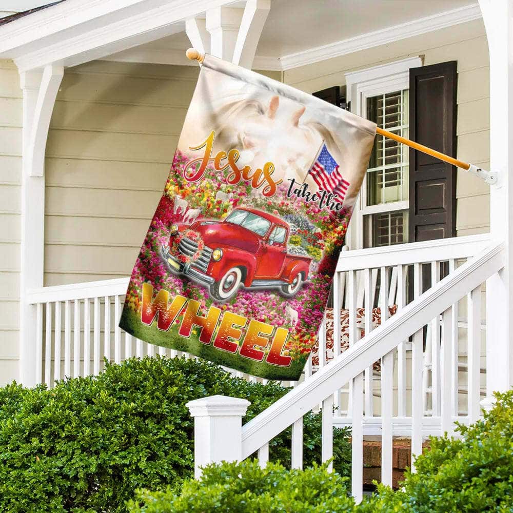 Jesus Take The Wheel God's Glory Christian Religious Garden Flag Jesus Take The Wheel God's Glory Christian Religious Garden Flag