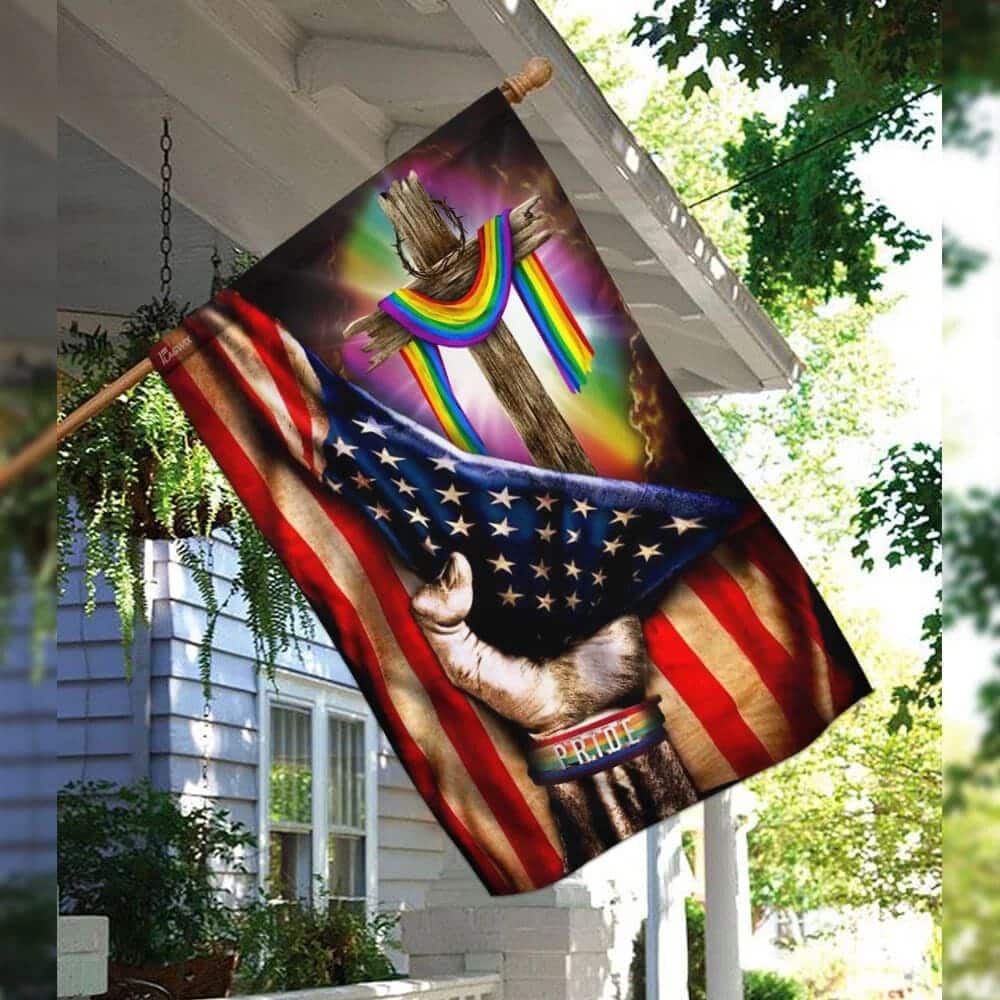 LGBT Pride Christian Cross Christian Religious Garden Flag LGBT Pride Christian Cross Christian Religious Garden Flag