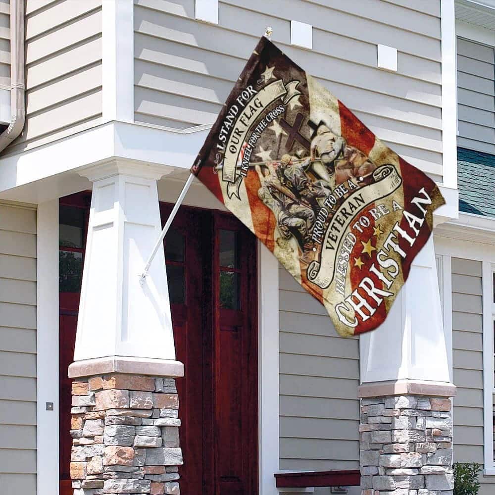 Proud To Be A Veteran Blessed To Be A Christian Religious Veteran Day Garden Flag Proud To Be A Veteran Blessed To Be A Christian Religious Veteran Day Garden Flag