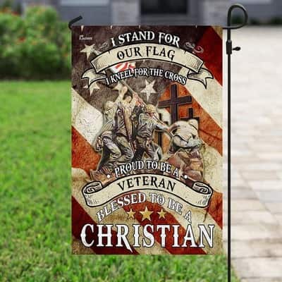 Proud To Be A Veteran Blessed To Be A Christian Religious Veteran Day Garden Flag