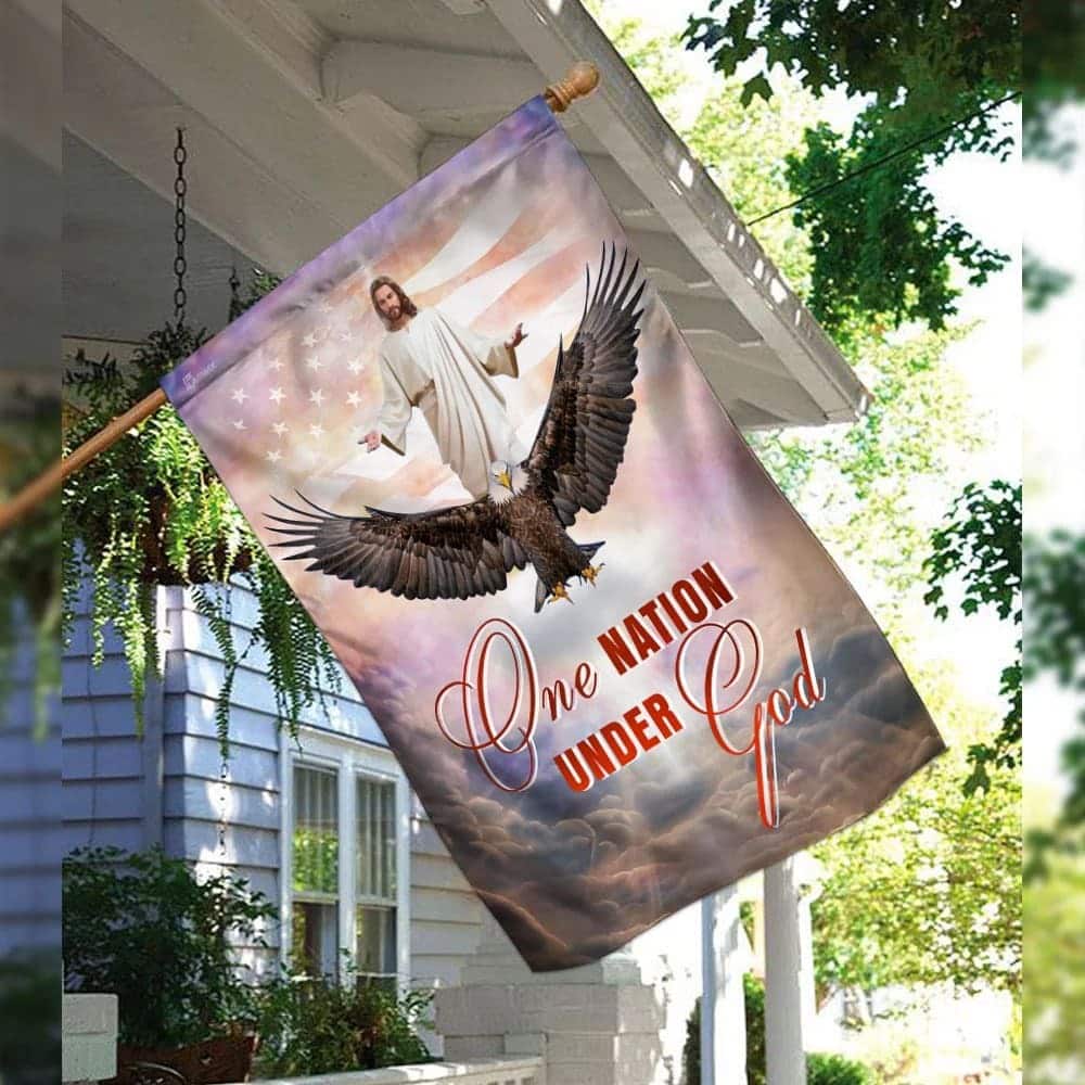 One Nation Under God Jesus Christian American Christian Religious Garden Flag One Nation Under God Jesus Christian American Christian Religious Garden Flag
