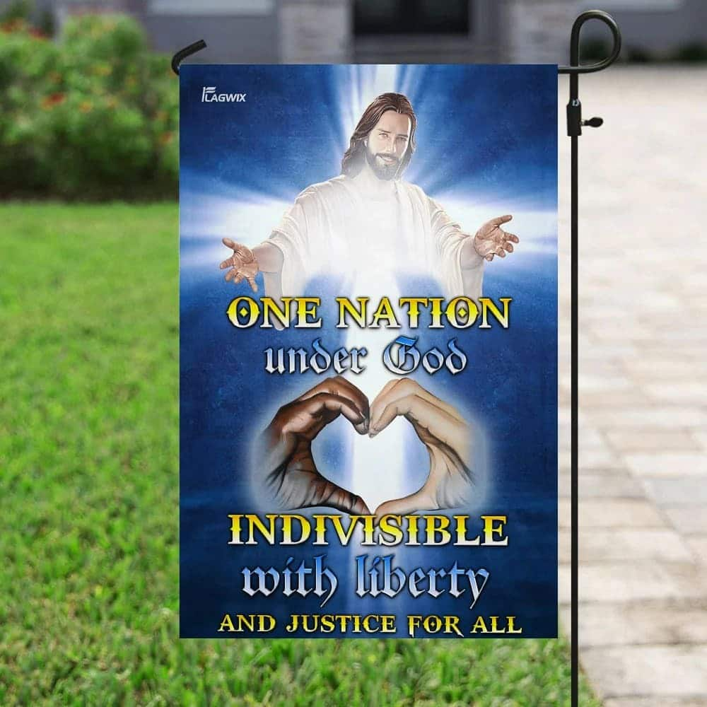 One Nation Under God Jesus Christ Christian Religious Garden Flag