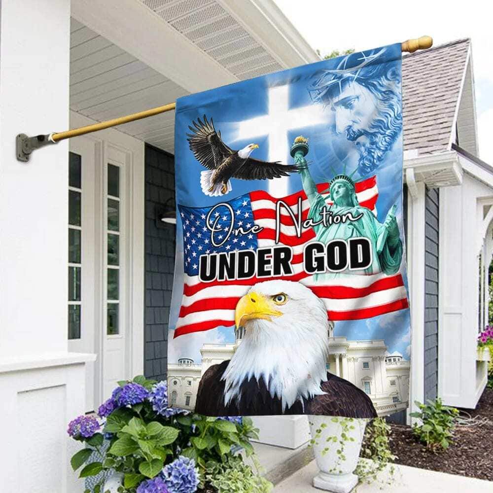 One Nation Under God Eagle American Christian Religious Garden Flag One Nation Under God Eagle American Christian Religious Garden Flag