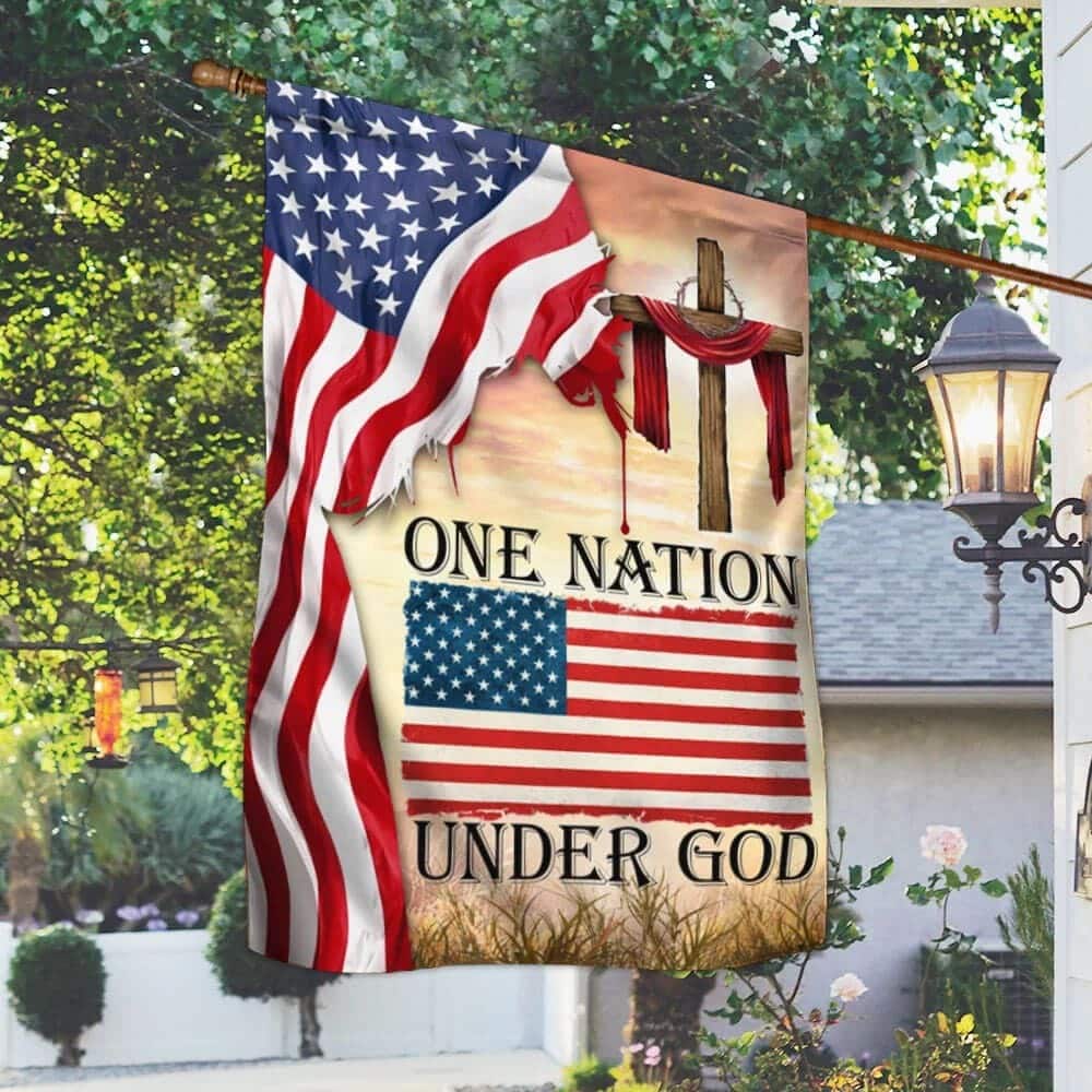 One Nation Under God Christian Cross American Christian Religious Garden Flag One Nation Under God Christian Cross American Christian Religious Garden Flag