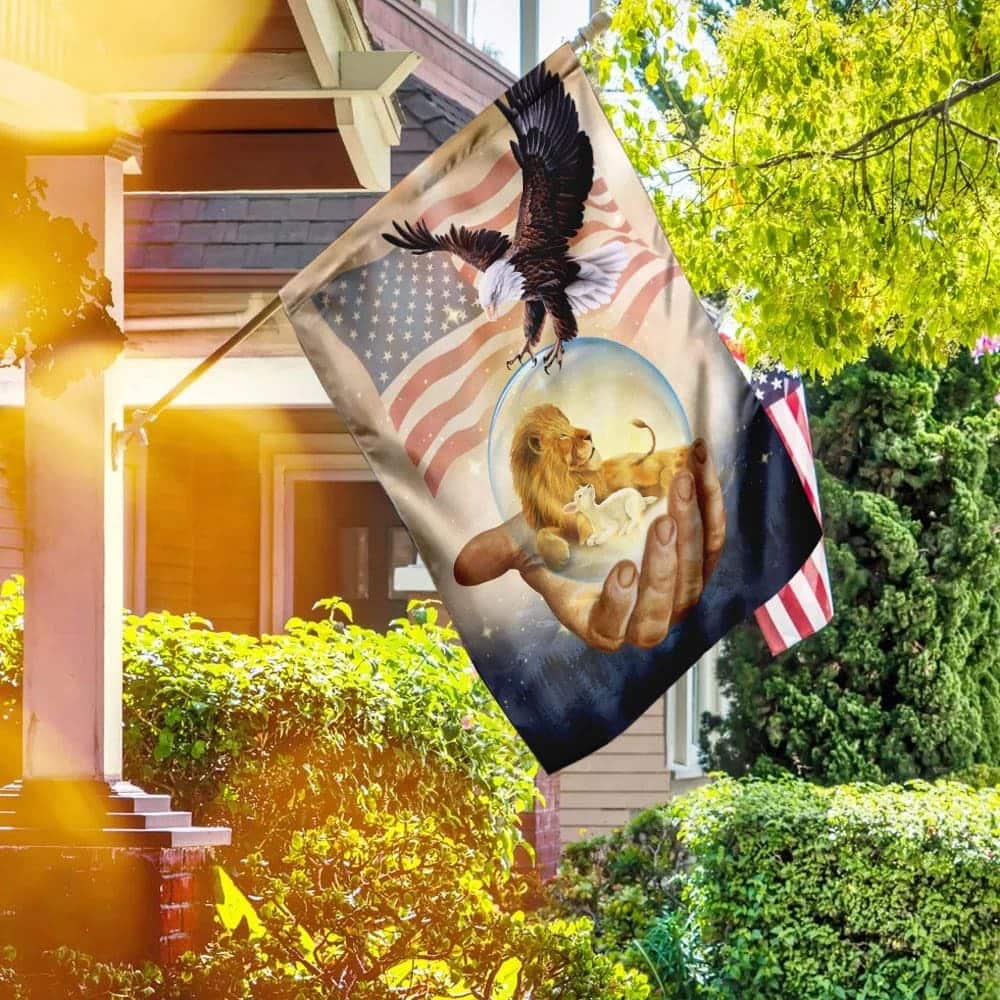 One Nation Under God American Eagle Jesus Christian Religious Garden Flag One Nation Under God American Eagle Jesus Christian Religious Garden Flag