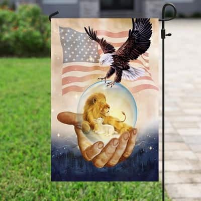 One Nation Under God American Eagle Jesus Christian Religious Garden Flag