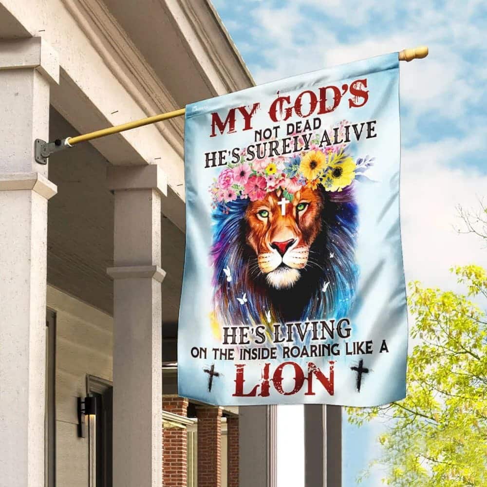 My God Not Dead Christian Lion Christian Religious Garden Flag My God Not Dead Christian Lion Christian Religious Garden Flag