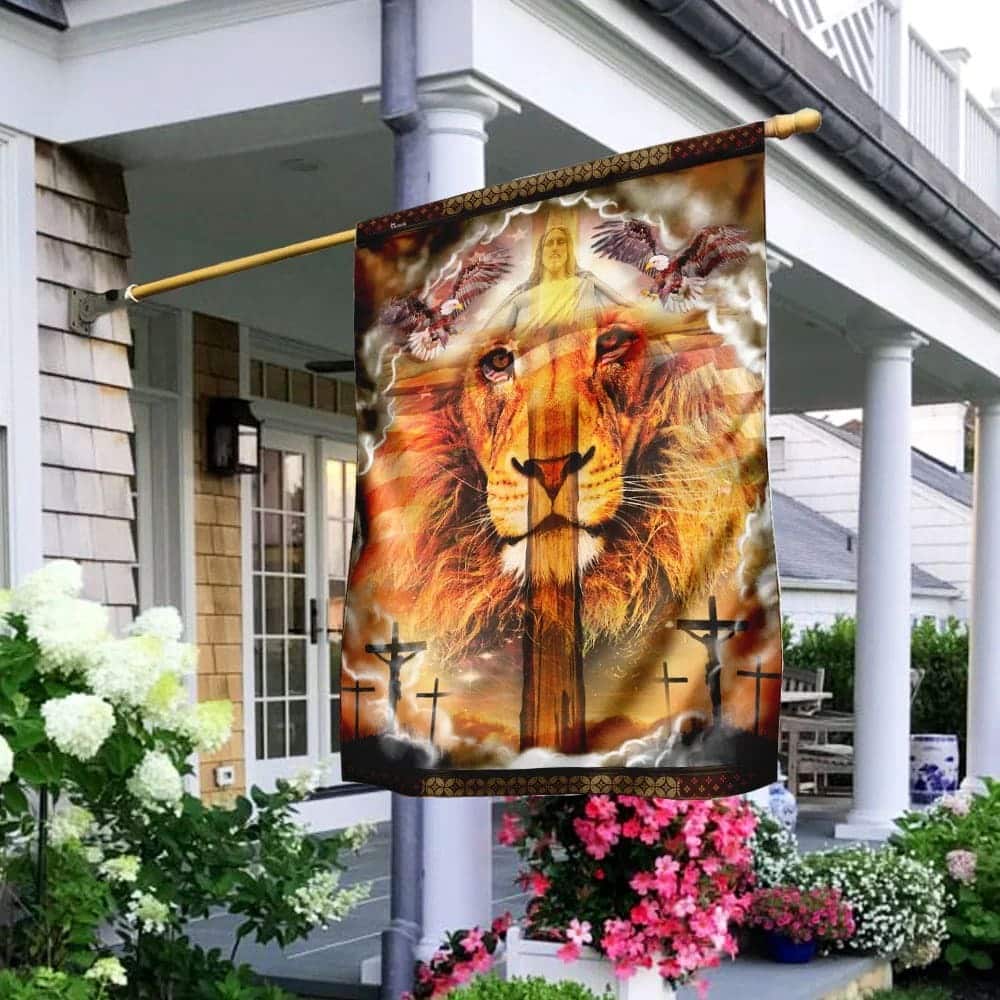 Lion Cross Jesus Christ Our Hope Christian Religious Garden Flag Lion Cross Jesus Christ Our Hope Christian Religious Garden Flag