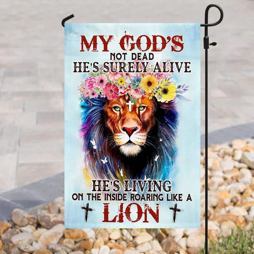 My God Not Dead Christian Lion Christian Religious Garden Flag My God Not Dead Christian Lion Christian Religious Garden Flag