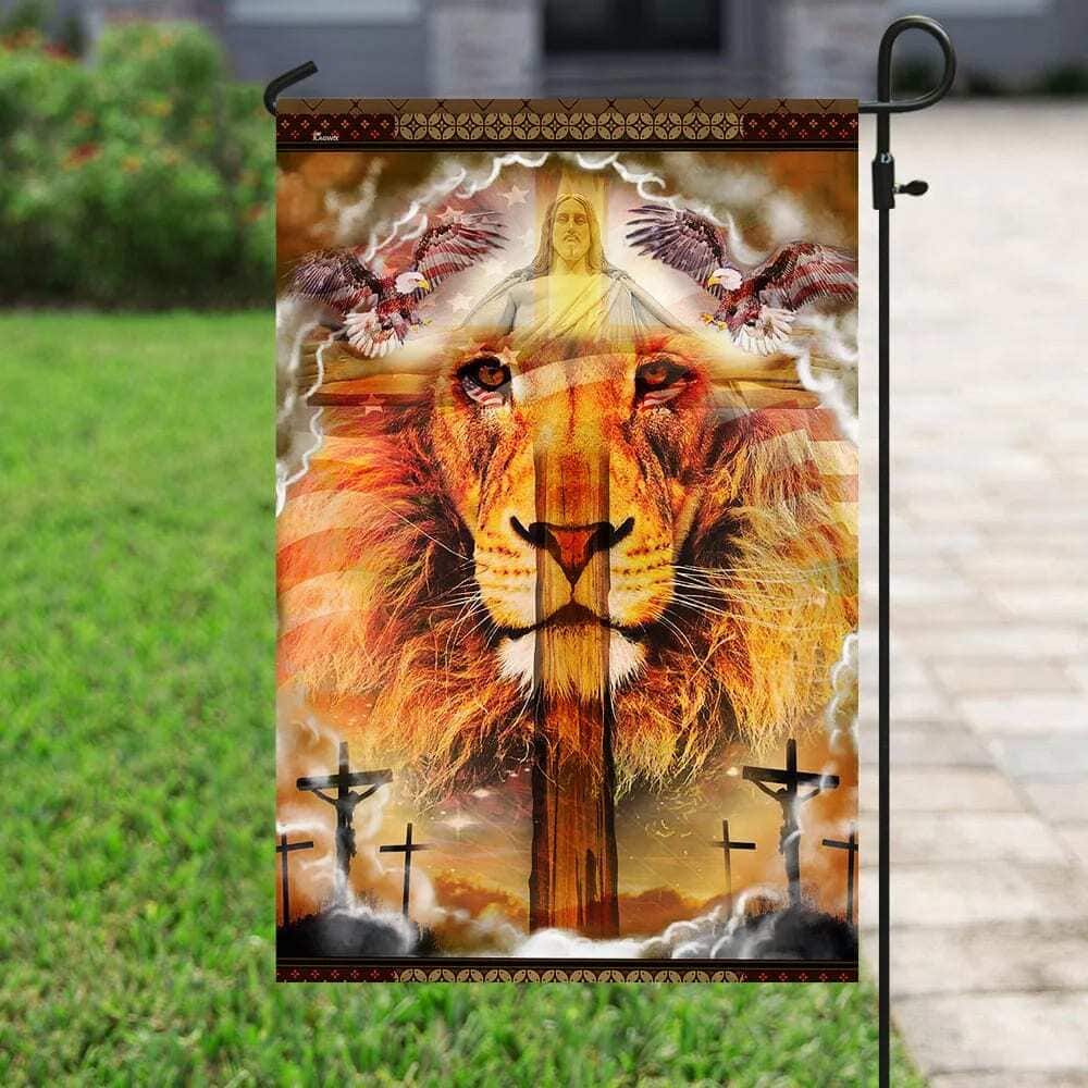 Lion Cross Jesus Christ Our Hope Christian Religious Garden Flag Lion Cross Jesus Christ Our Hope Christian Religious Garden Flag
