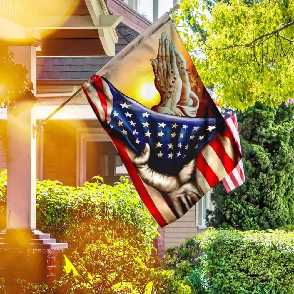 Jesus In America Patriot Christian Religious Garden Flag