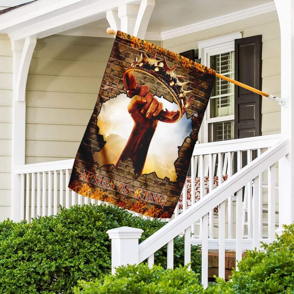 Jesus Is King Christian Religious Garden Flag Jesus Is King Christian Religious Garden Flag