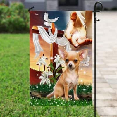 Jesus Is My Savior Chihuahua Is My Therapy Dog And Jesus Chihuahua Christian Religious Garden Flag