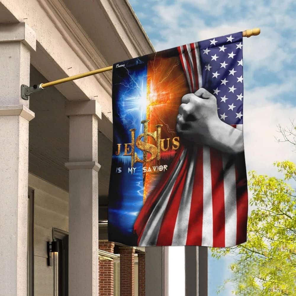 Jesus Is My Savior Cross Christian Religious Garden Flag Jesus Is My Savior Cross Christian Religious Garden Flag