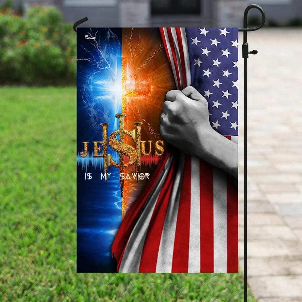 Jesus Is My Savior Cross Christian Religious Garden Flag Jesus Is My Savior Cross Christian Religious Garden Flag