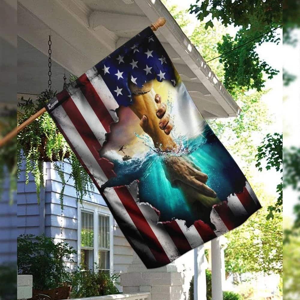 Jesus Hand Saves Christian Religious Garden Flag Jesus Hand Saves Christian Religious Garden Flag