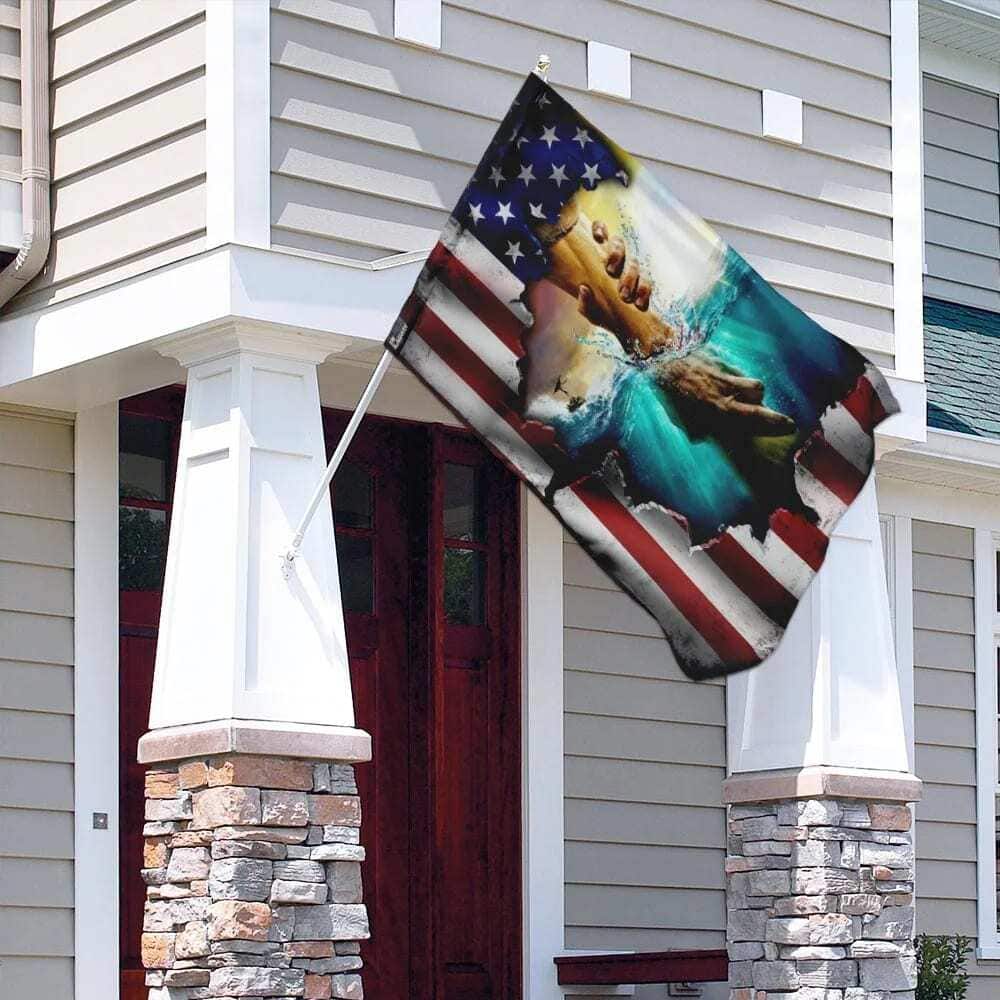 Jesus Hand Saves Christian Religious Garden Flag Jesus Hand Saves Christian Religious Garden Flag