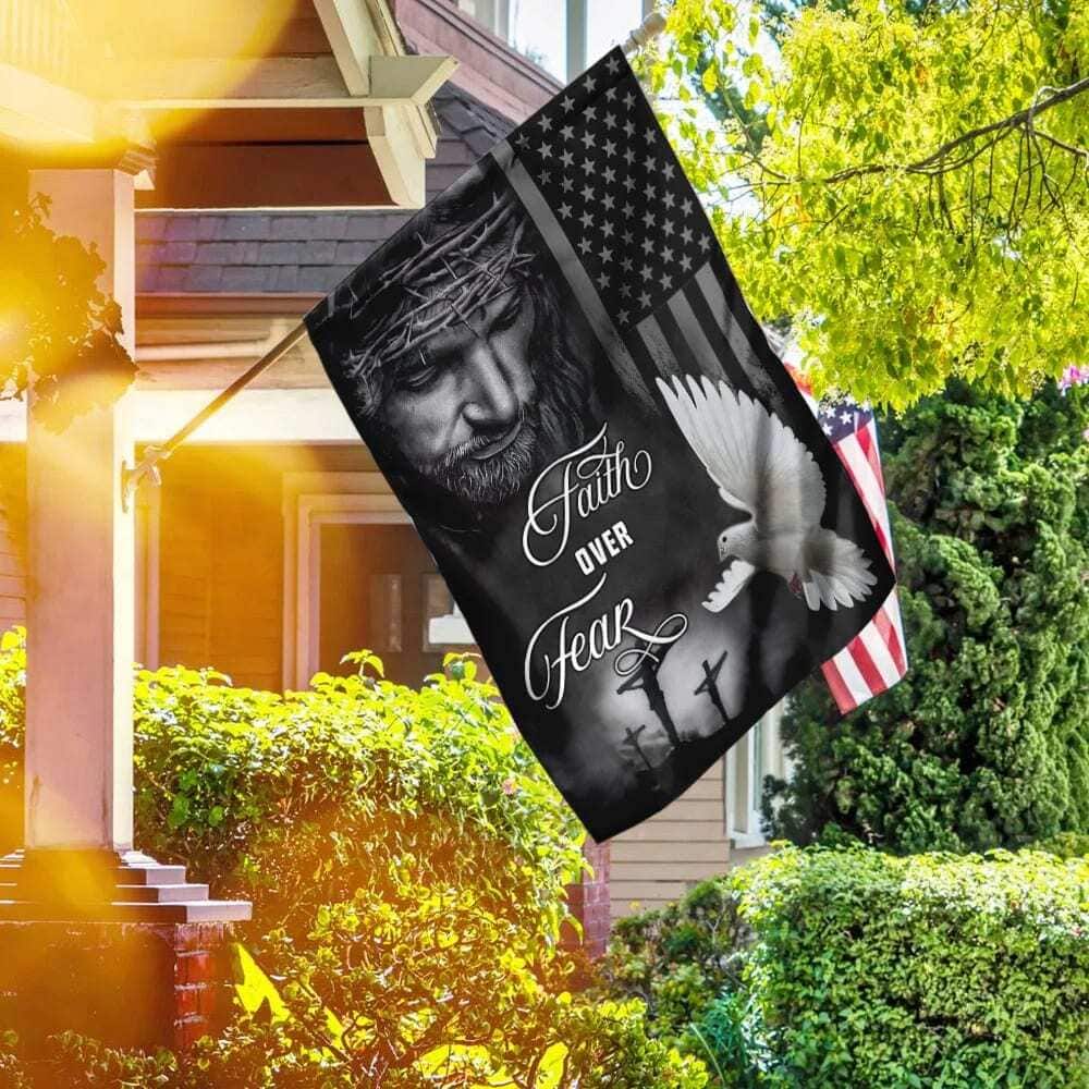Jesus Faith Over Fear Holy Spirit Christian Religious Garden Flag Jesus Faith Over Fear Holy Spirit Christian Religious Garden Flag