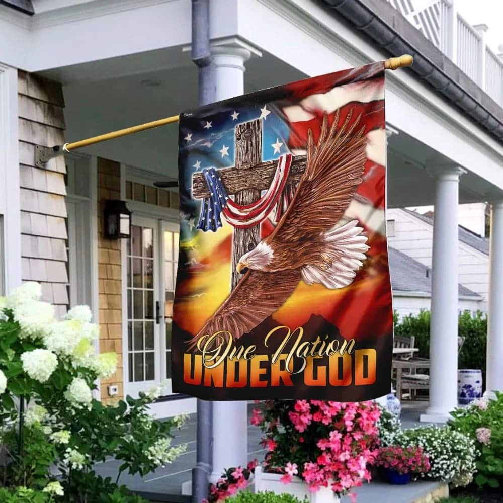 Jesus Cross One Nation Under God Eagle Christian Religious Garden Flag Jesus Cross One Nation Under God Eagle Christian Religious Garden Flag