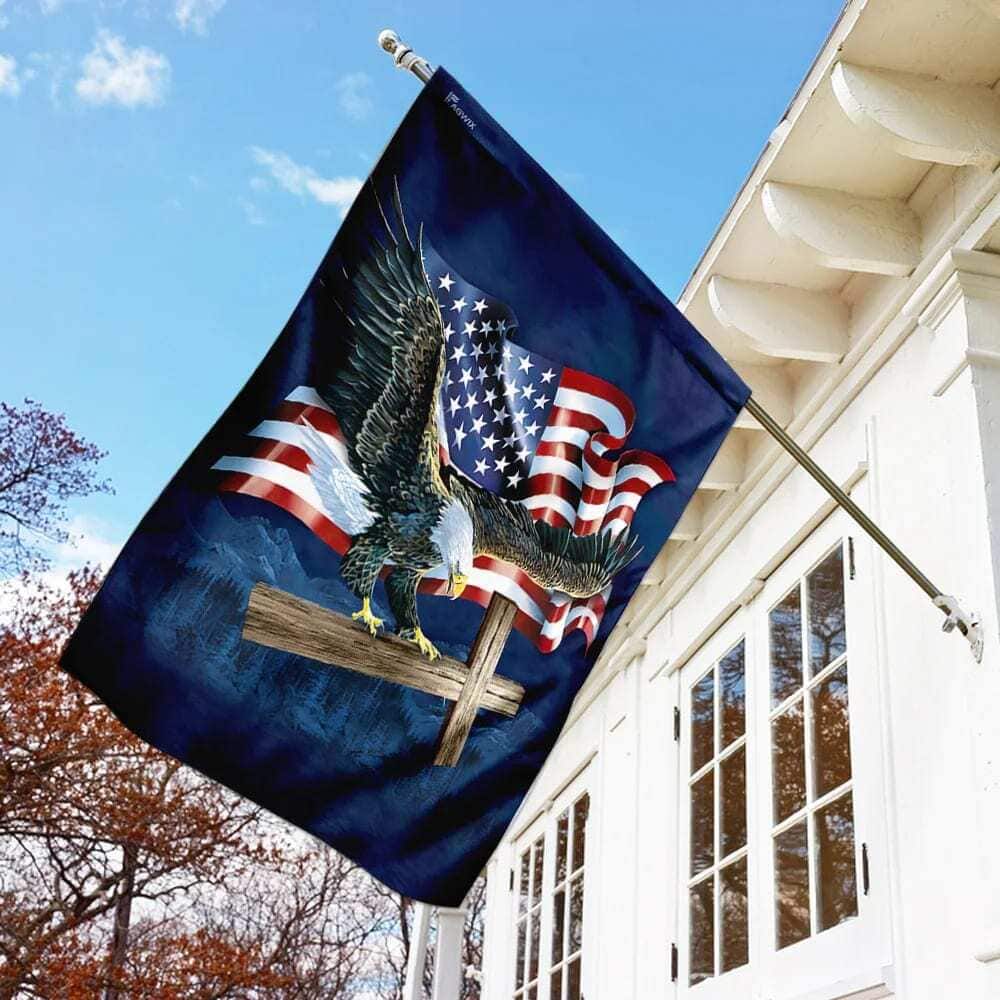 Jesus Cross American Eagle Christian Religious Garden Flag Jesus Cross American Eagle Christian Religious Garden Flag