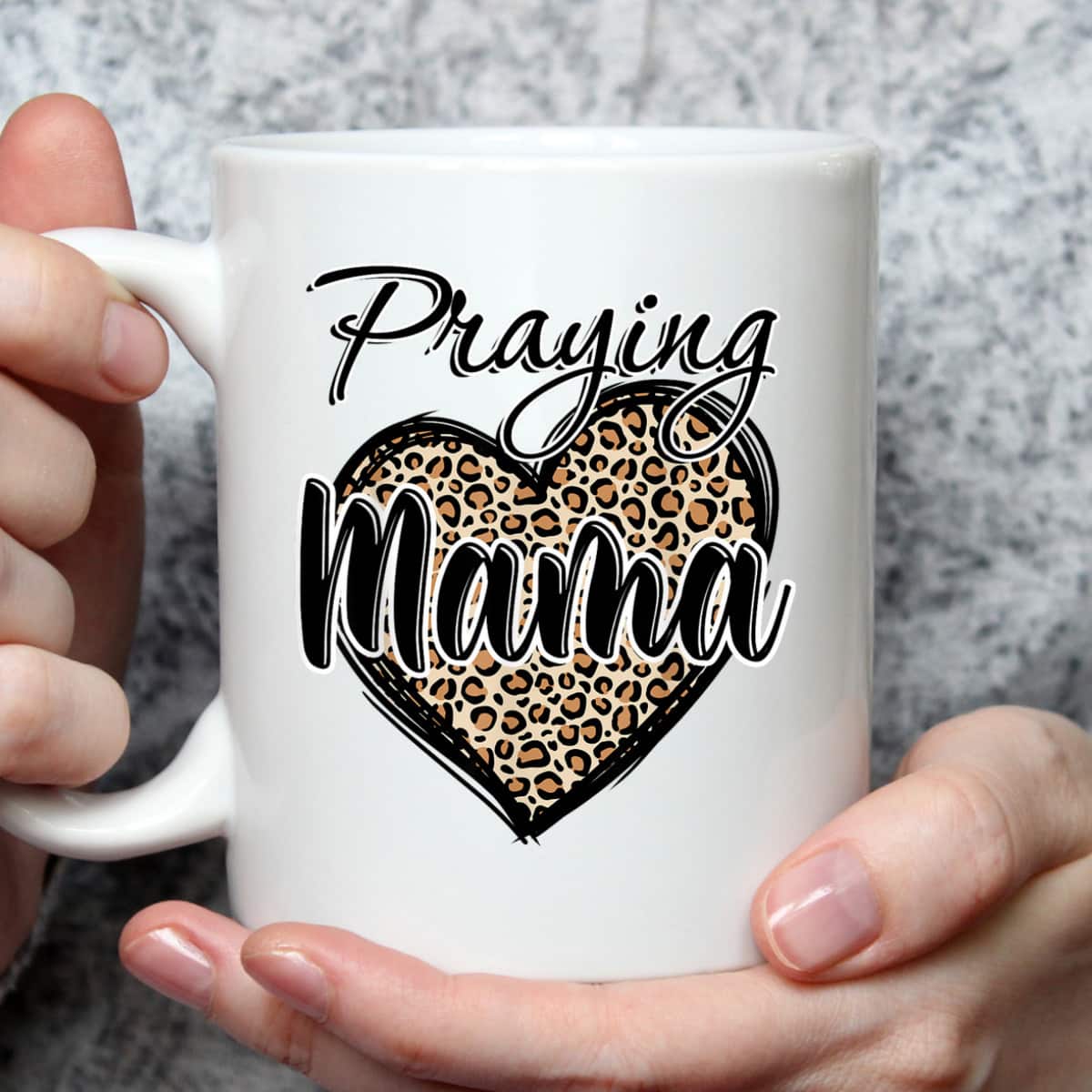 Praying Mama Christian Leopard Heart Religious Jusus T-Shirt
