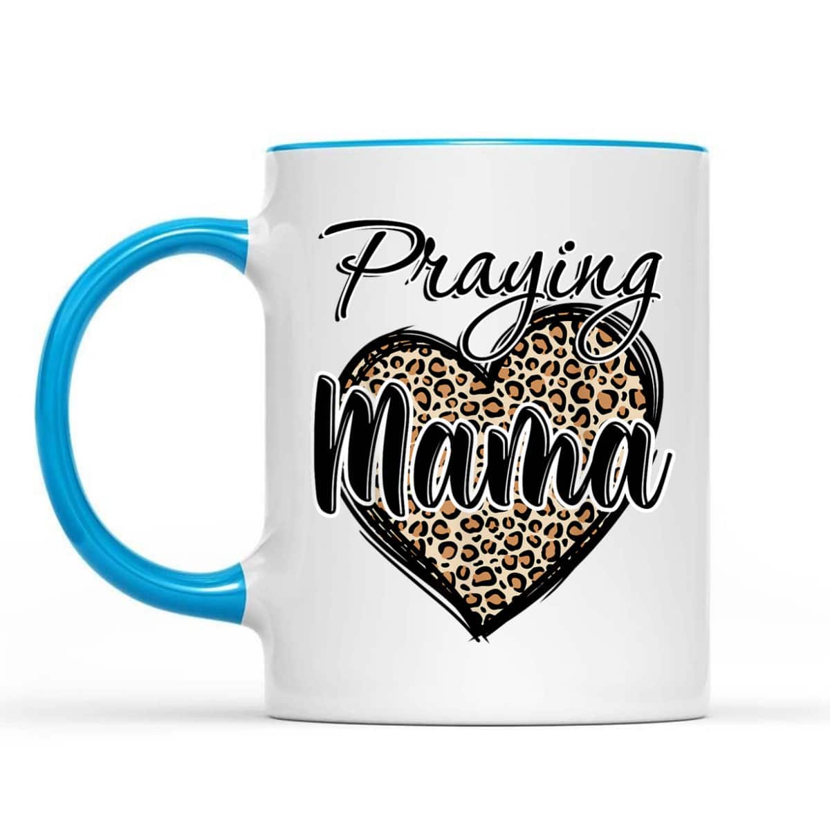 Praying Mama Christian Leopard Heart Religious Jusus T-Shirt