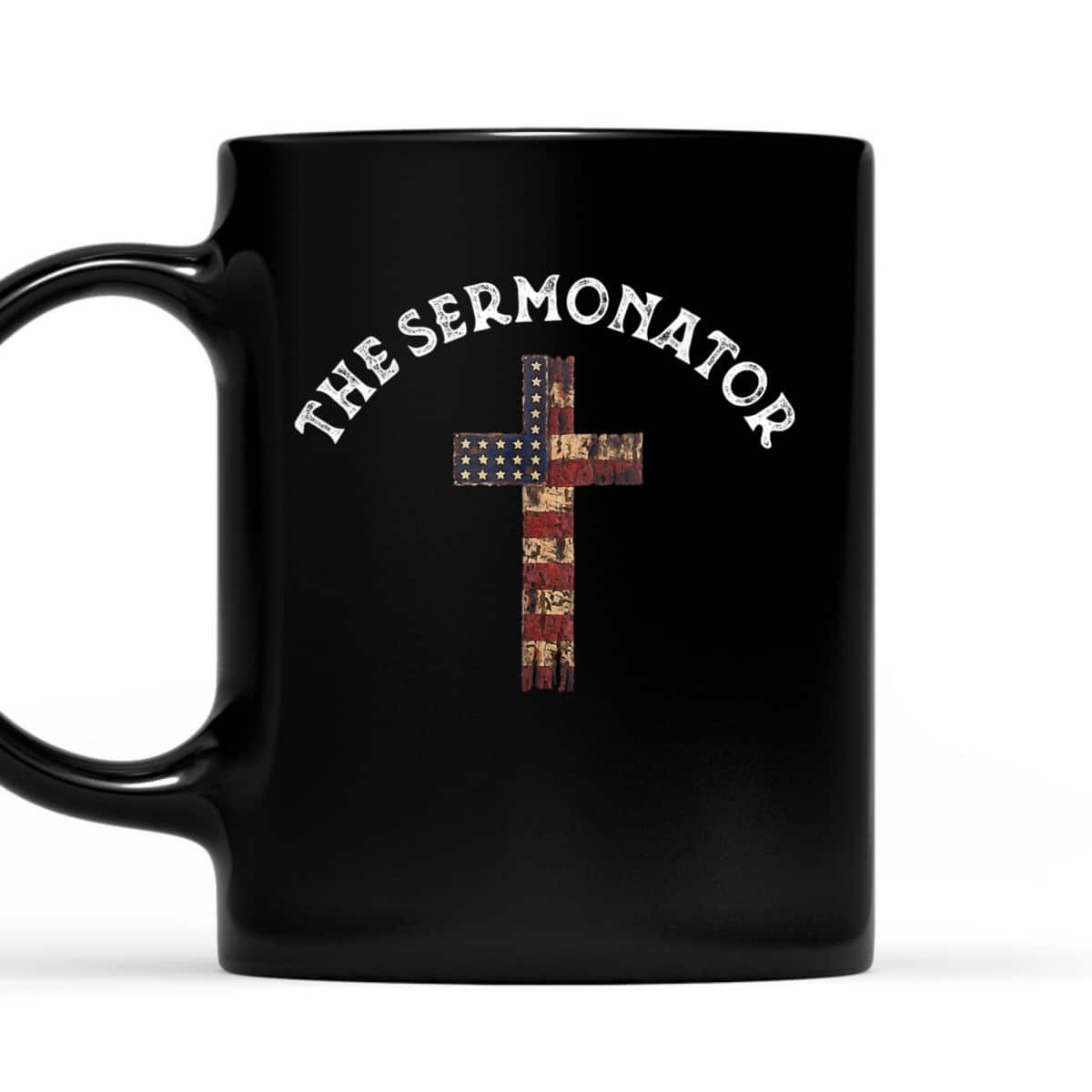 The Sermonator Pastor Christian Priest Funny Retro Cross T-Shirt