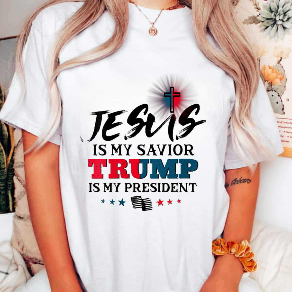 Jesus Is My Savior Trump Is My President Christian Trump T-Shirt