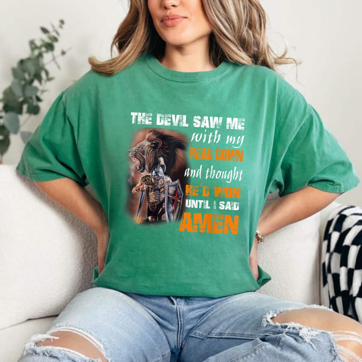 The Devil Saw Me And Thought He’d Won Until I Said Amen T-Shirt The Devil Saw Me And Thought He’d Won Until I Said Amen T-Shirt