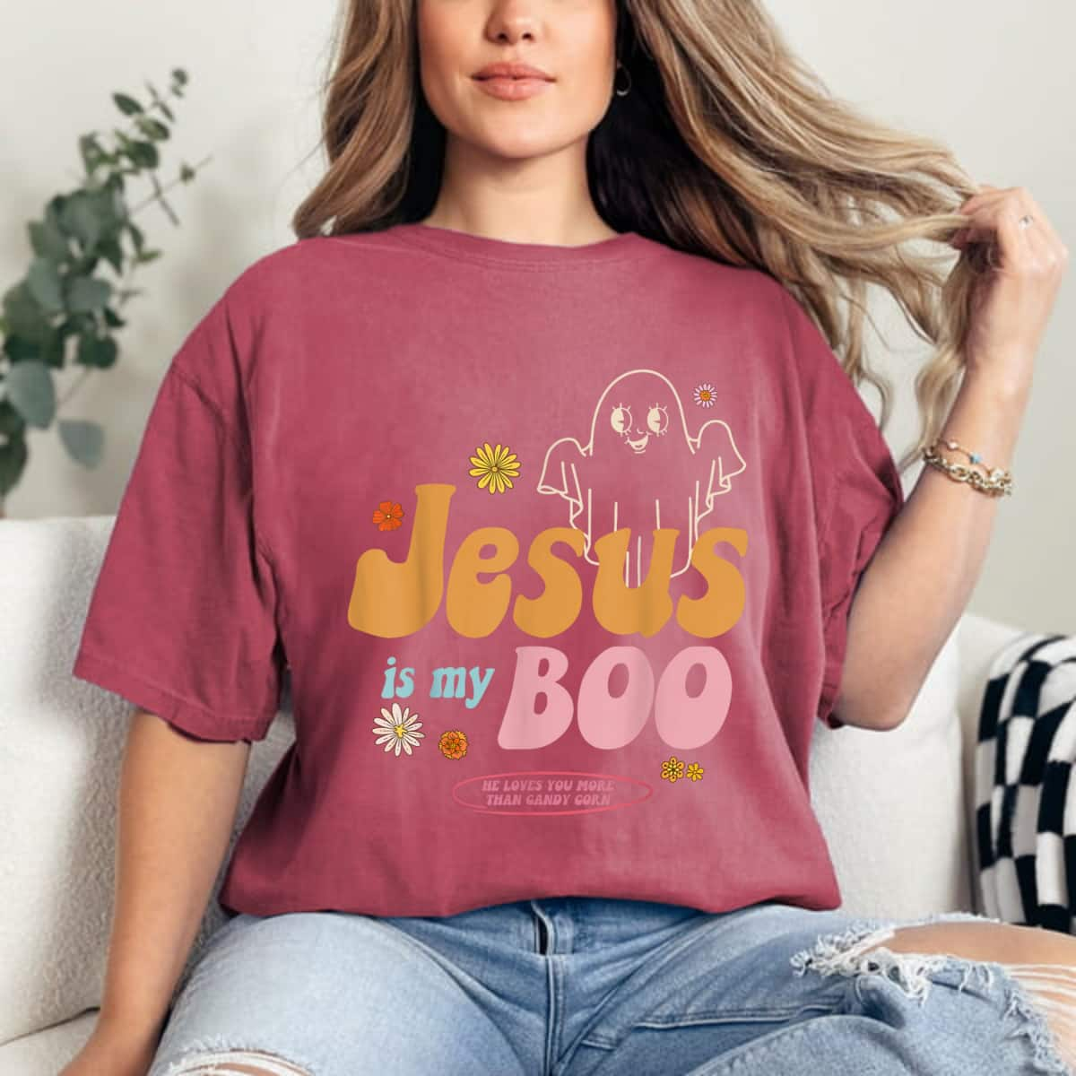 Spooky Halloween Jesus Is My Boo Christian T-Shirt Gift